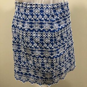 Blue and White Skirt by Loft